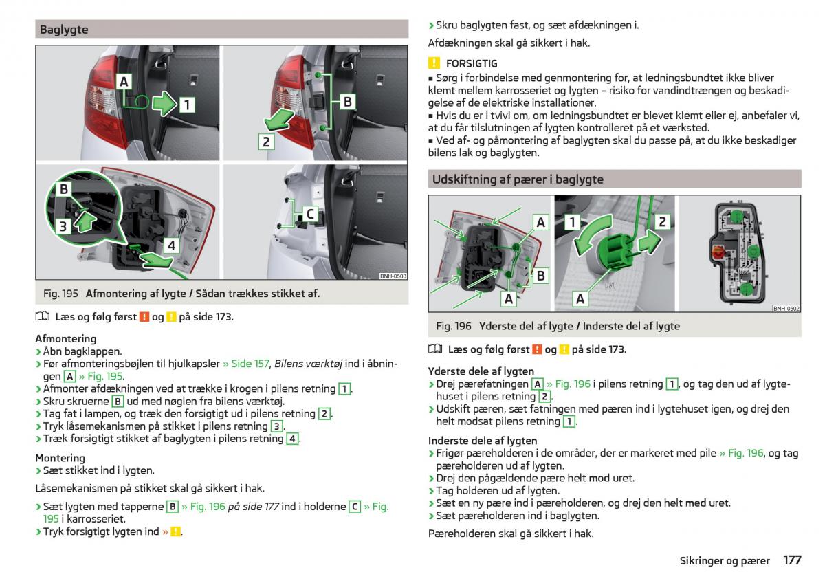 Skoda Rapid Bilens instruktionsbog / page 179