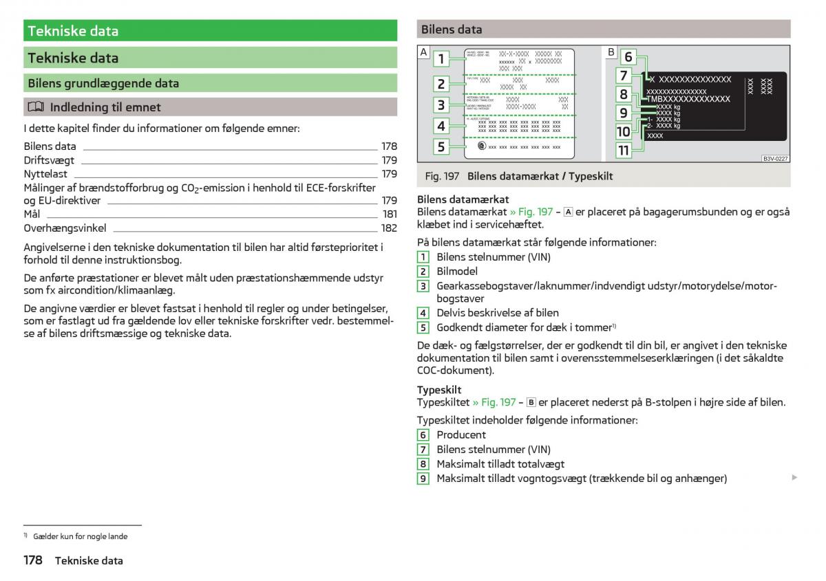 Skoda Rapid Bilens instruktionsbog / page 180