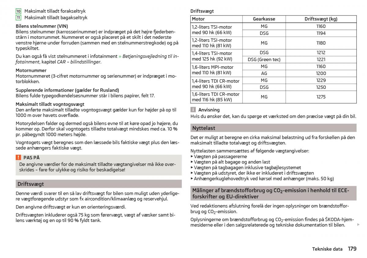 Skoda Rapid Bilens instruktionsbog / page 181