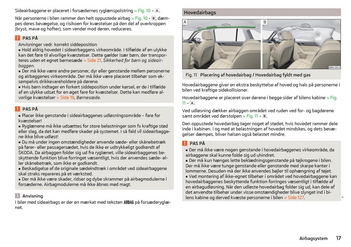 Skoda Rapid Bilens instruktionsbog / page 19