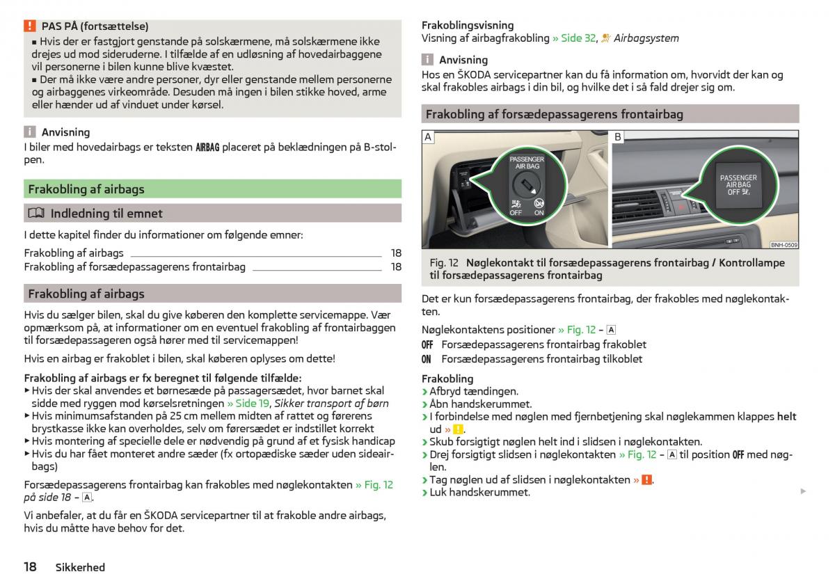 Skoda Rapid Bilens instruktionsbog / page 20