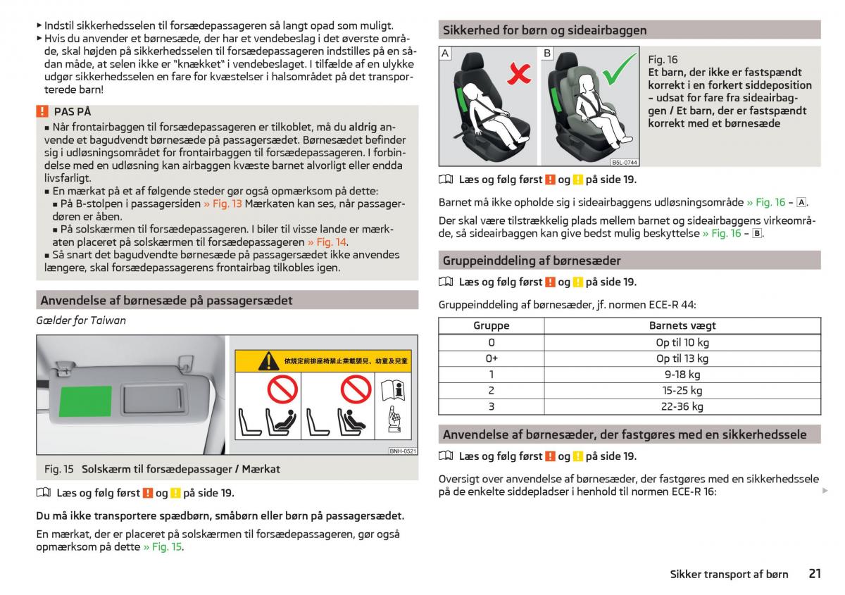 Skoda Rapid Bilens instruktionsbog / page 23