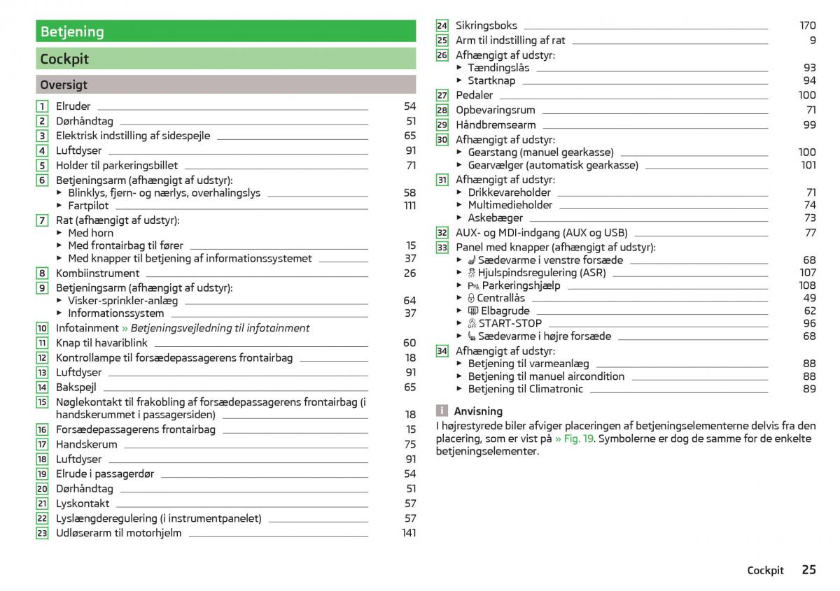 Skoda Rapid Bilens instruktionsbog / page 27