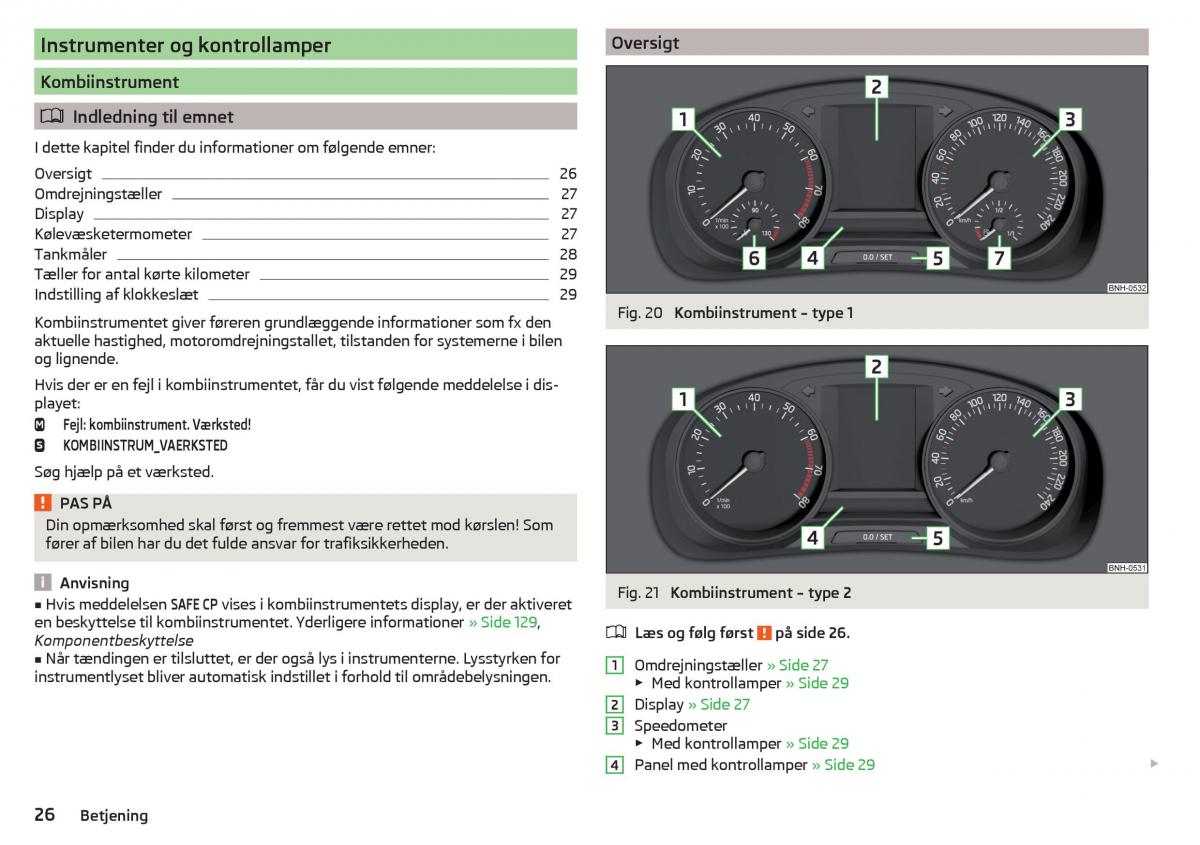 Skoda Rapid Bilens instruktionsbog / page 28