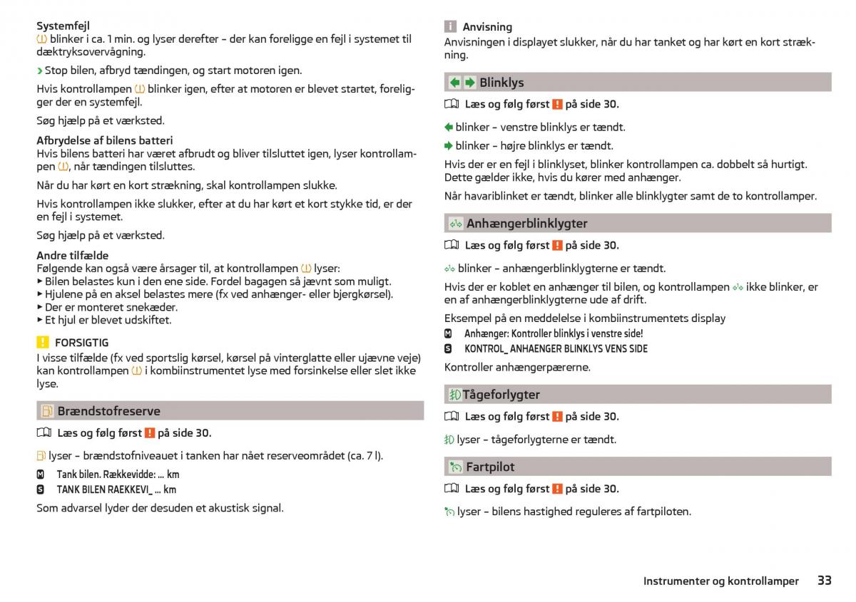 Skoda Rapid Bilens instruktionsbog / page 35