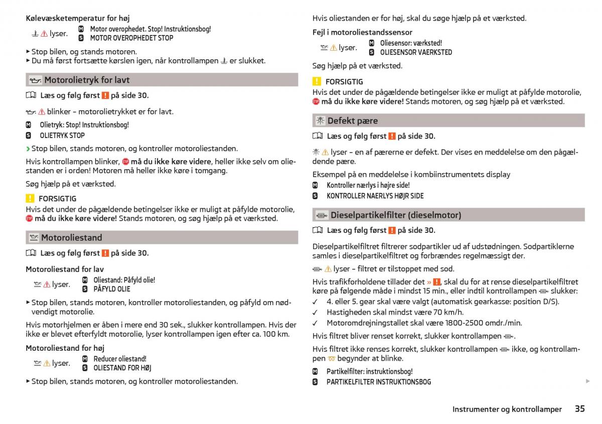 Skoda Rapid Bilens instruktionsbog / page 37