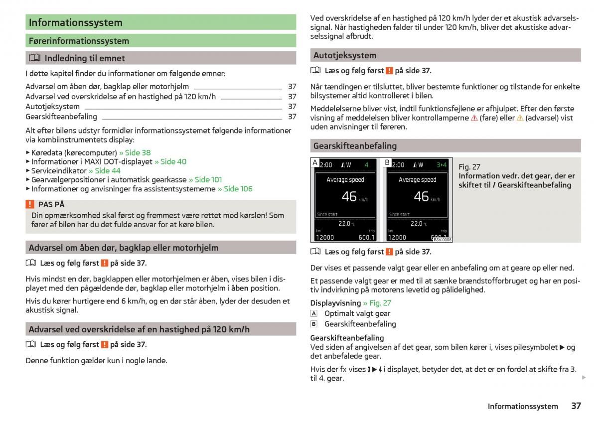 Skoda Rapid Bilens instruktionsbog / page 39