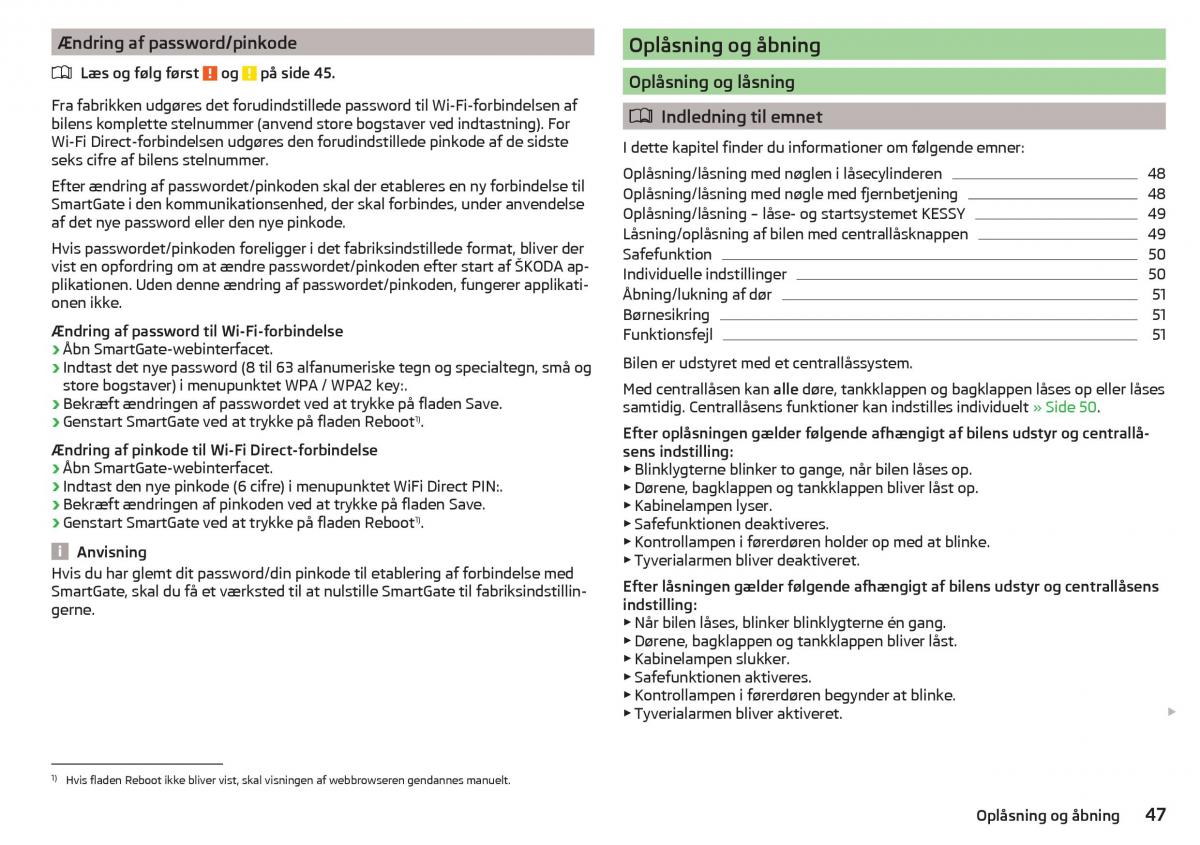 Skoda Rapid Bilens instruktionsbog / page 49