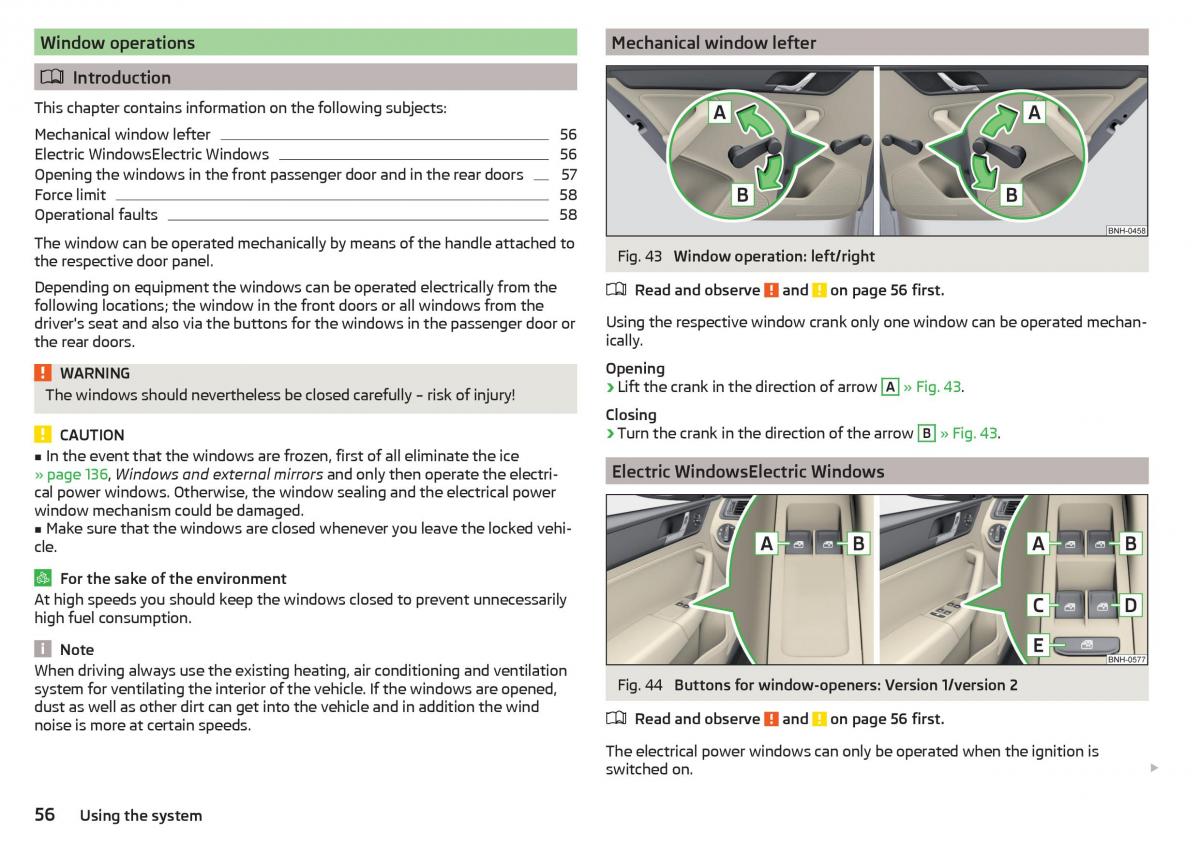 Skoda Rapid owners manual / page 58