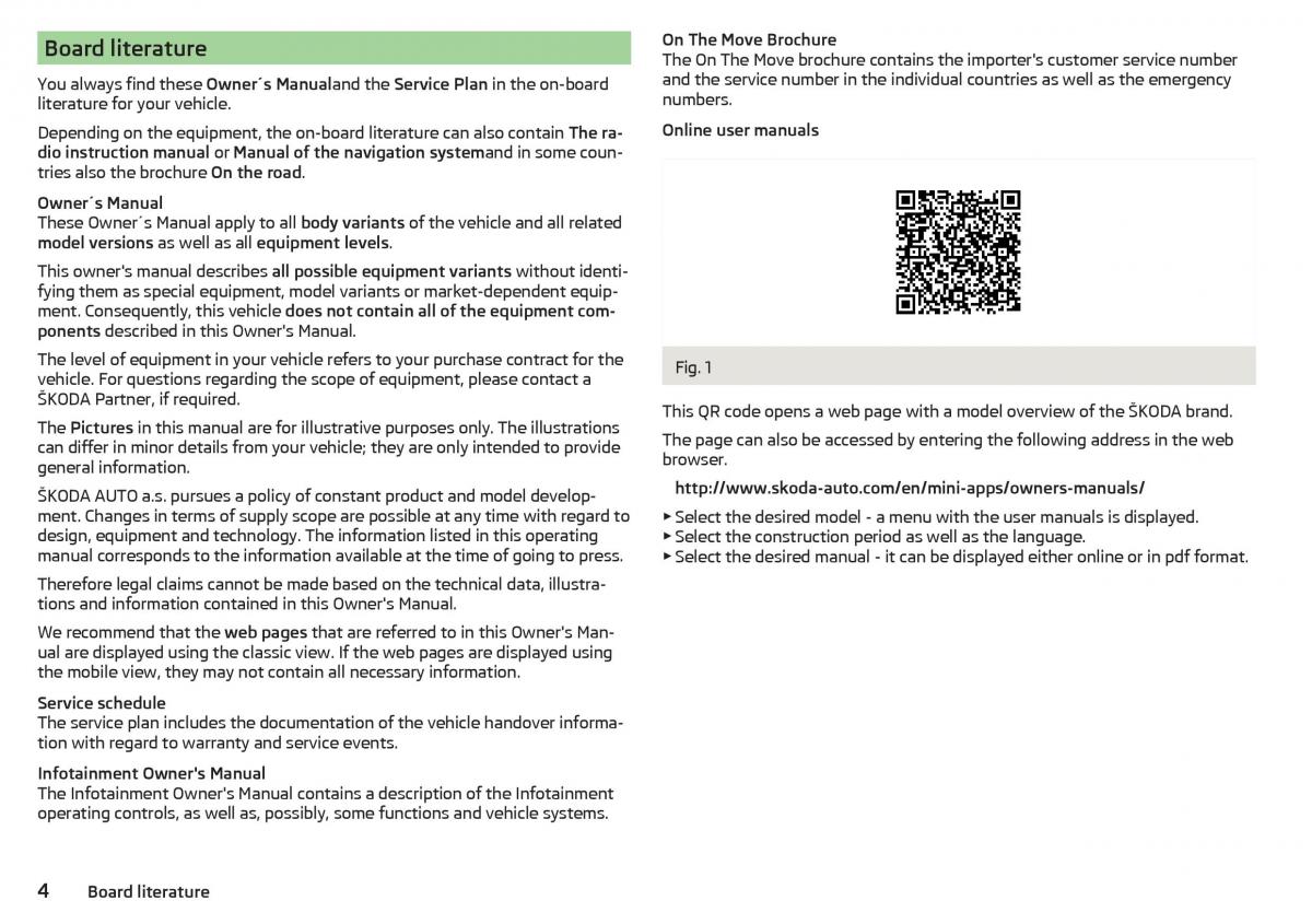 Skoda Rapid owners manual / page 6