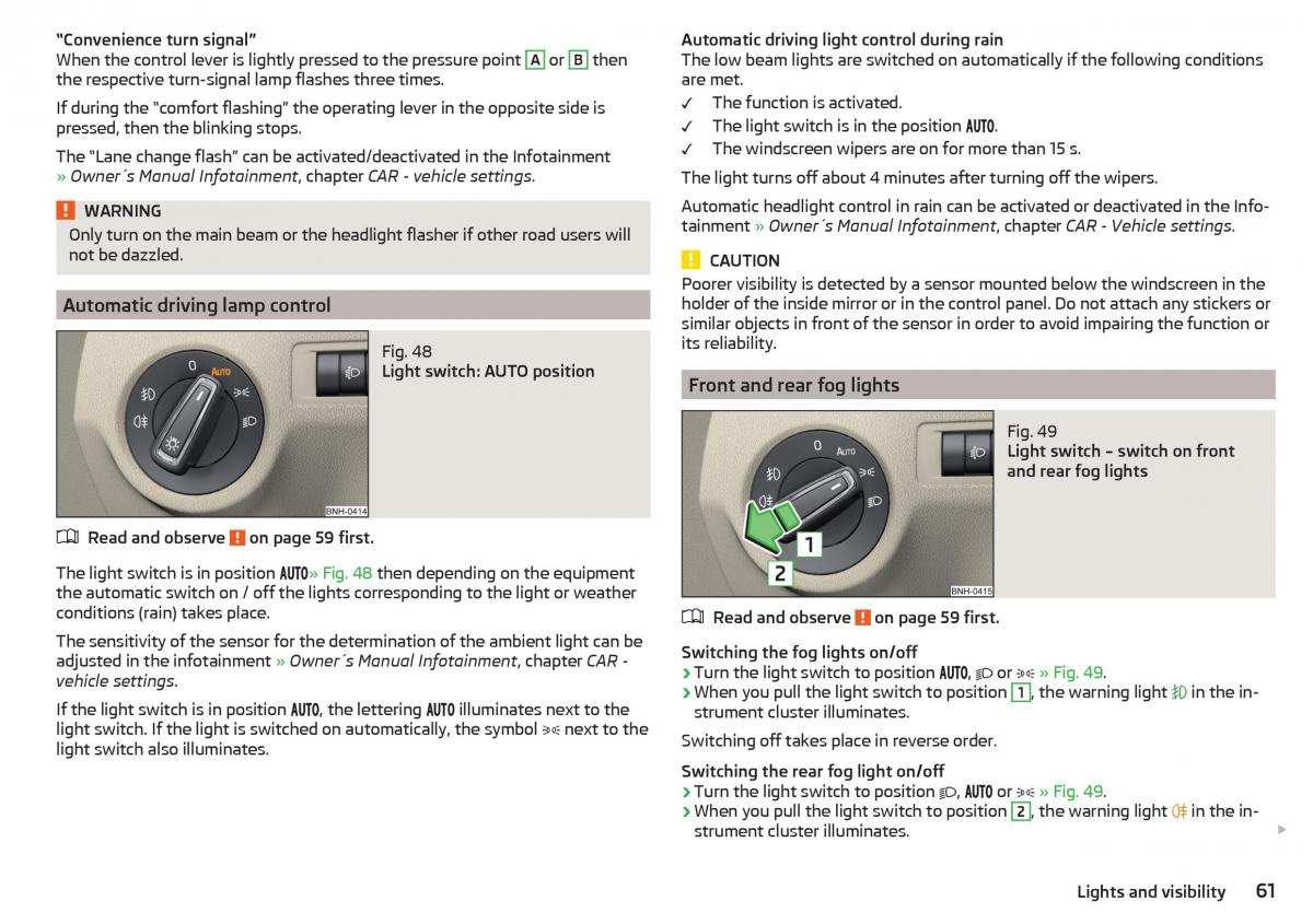 Skoda Rapid owners manual / page 63