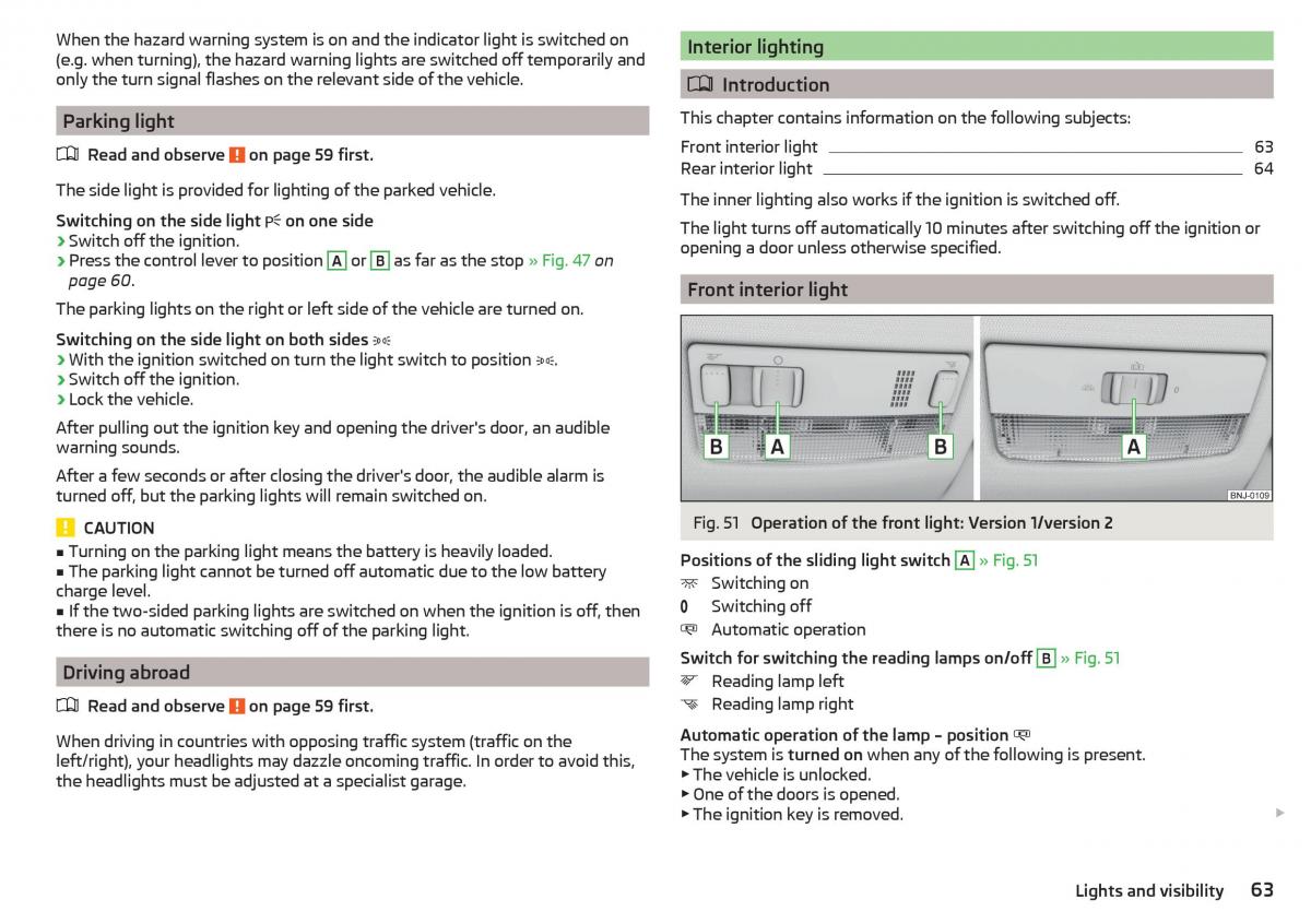 Skoda Rapid owners manual / page 65