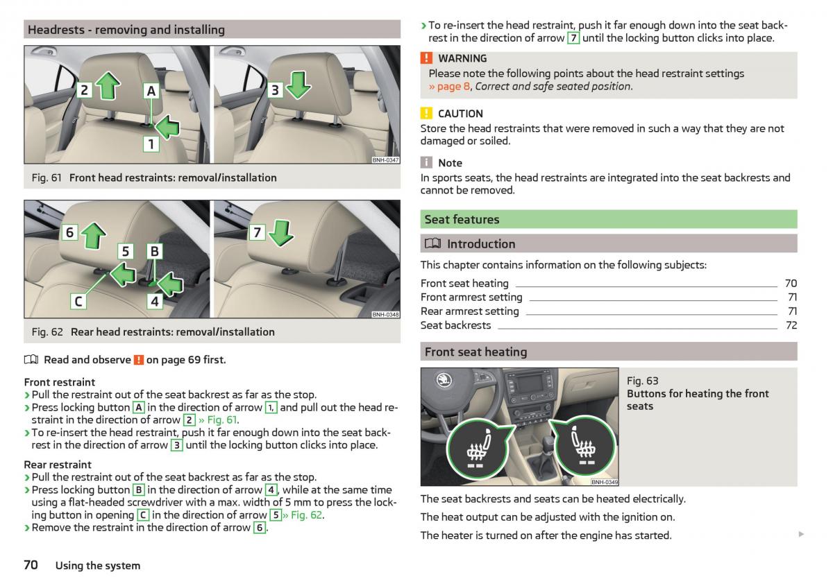 Skoda Rapid owners manual / page 72