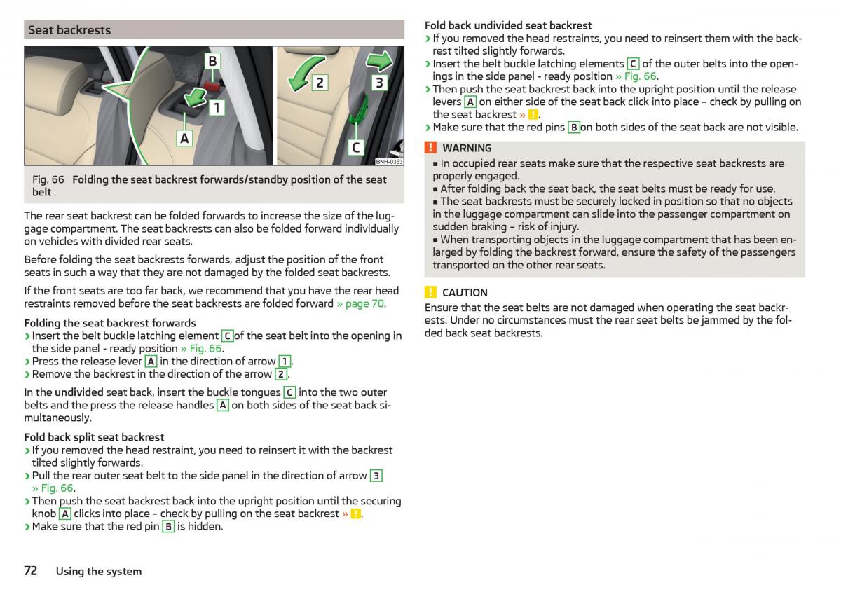 Skoda Rapid owners manual / page 74