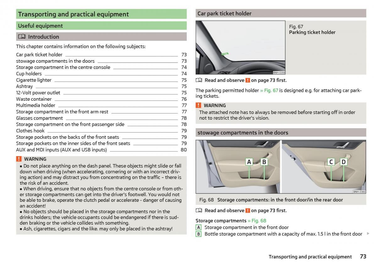 Skoda Rapid owners manual / page 75