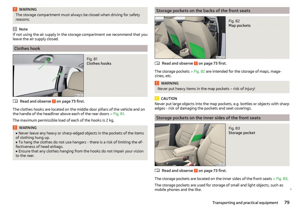 Skoda Rapid owners manual / page 81