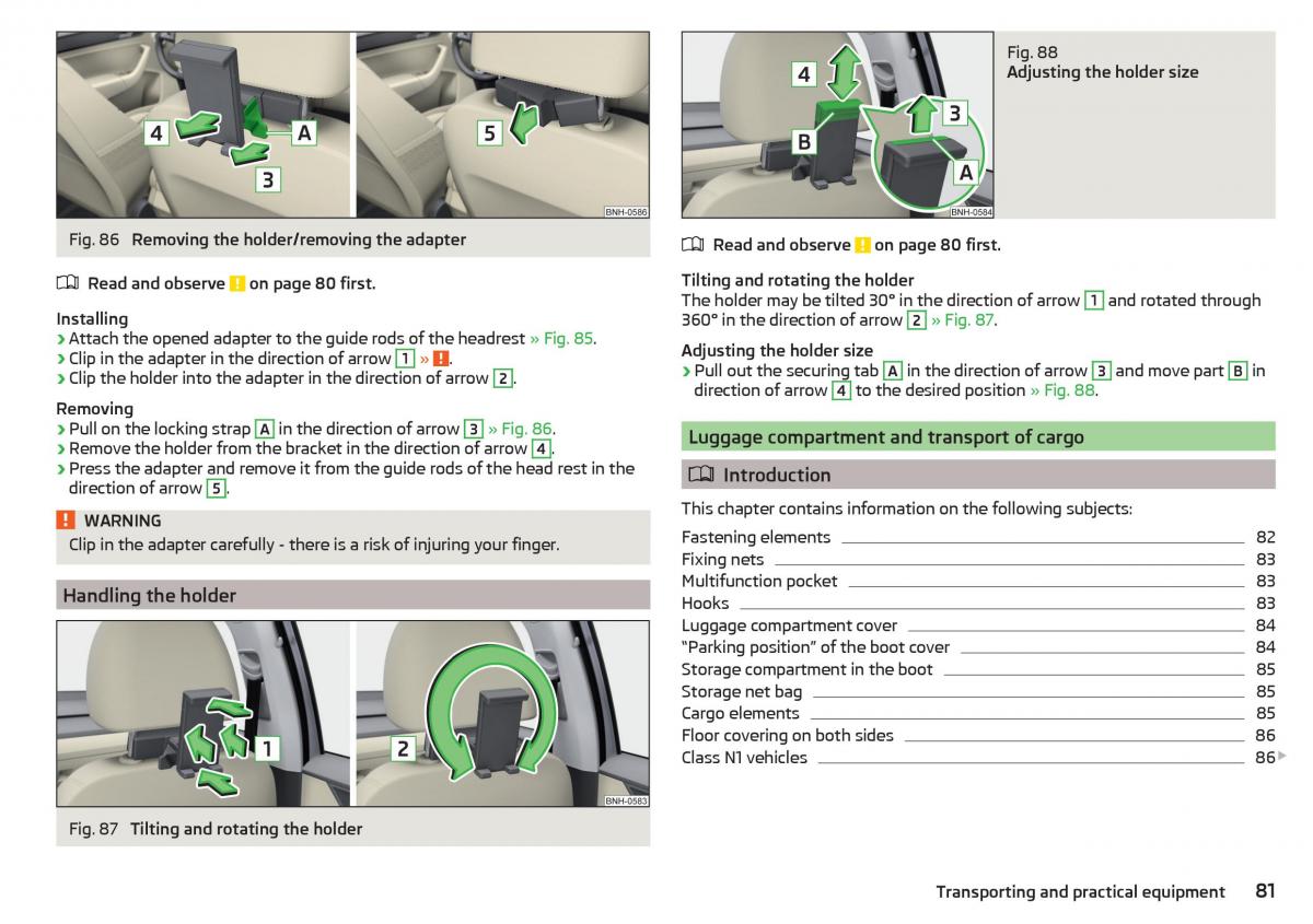 Skoda Rapid owners manual / page 83