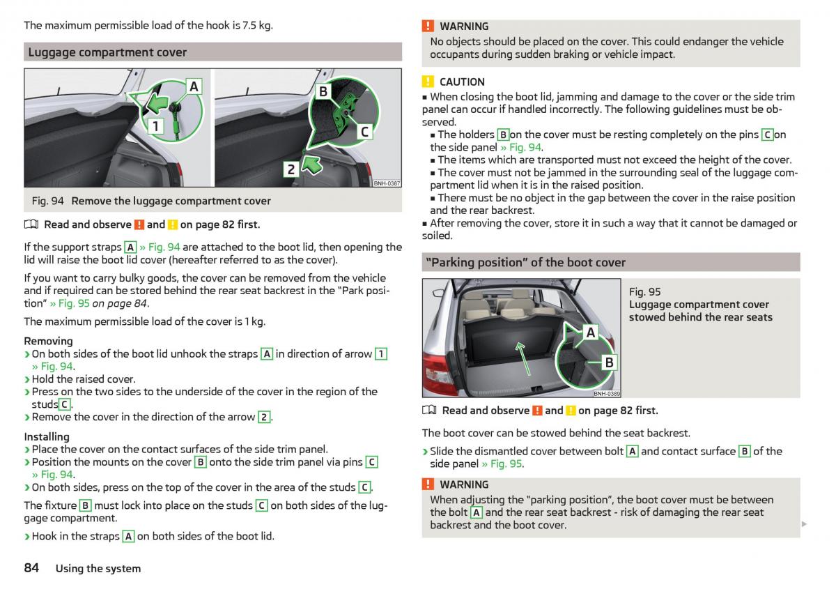 Skoda Rapid owners manual / page 86