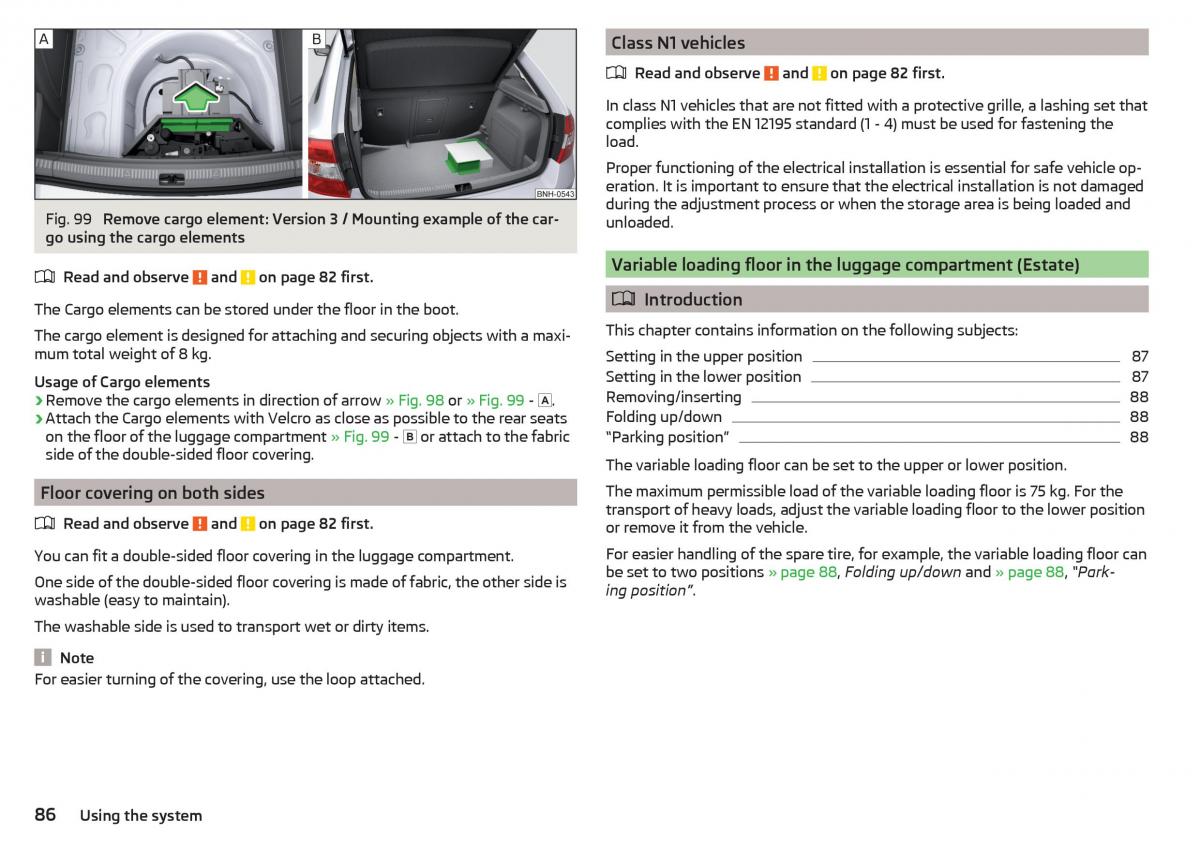 Skoda Rapid owners manual / page 88