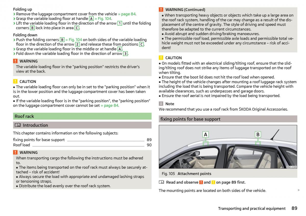 Skoda Rapid owners manual / page 91