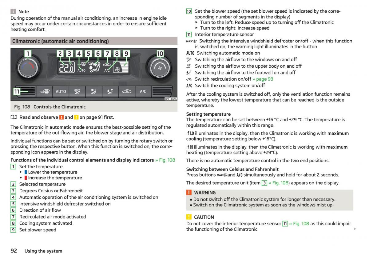 Skoda Rapid owners manual / page 94