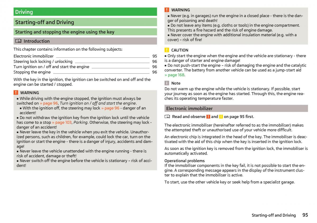 Skoda Rapid owners manual / page 97