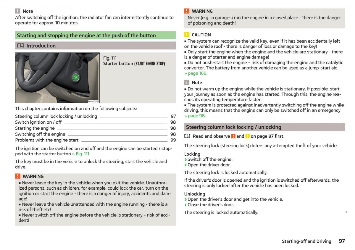 Skoda Rapid owners manual / page 99