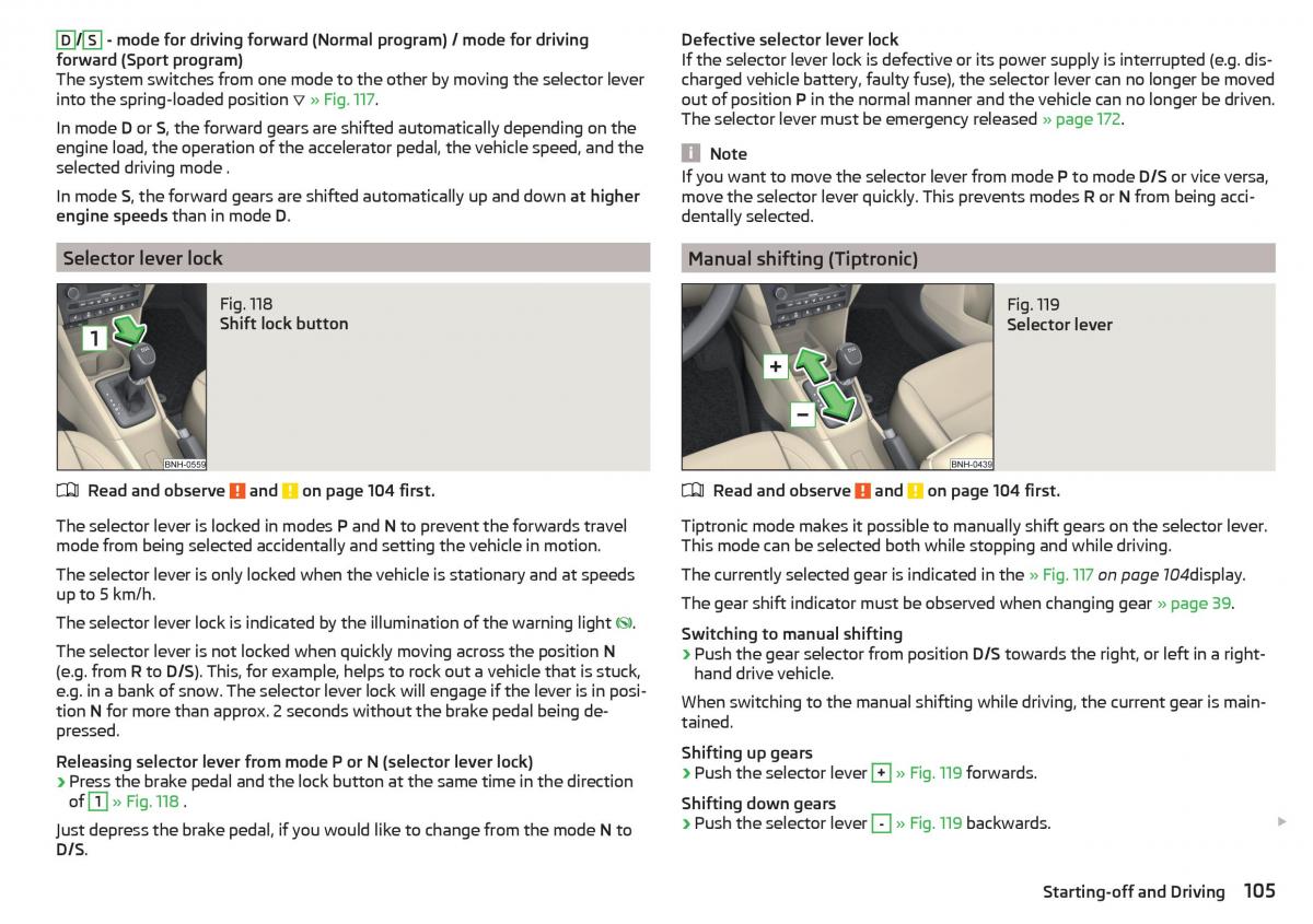 Skoda Rapid owners manual / page 107