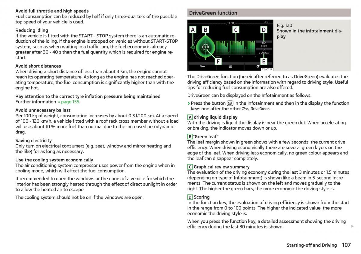 Skoda Rapid owners manual / page 109