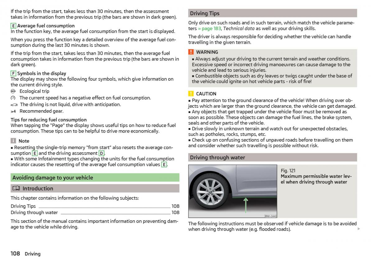 Skoda Rapid owners manual / page 110