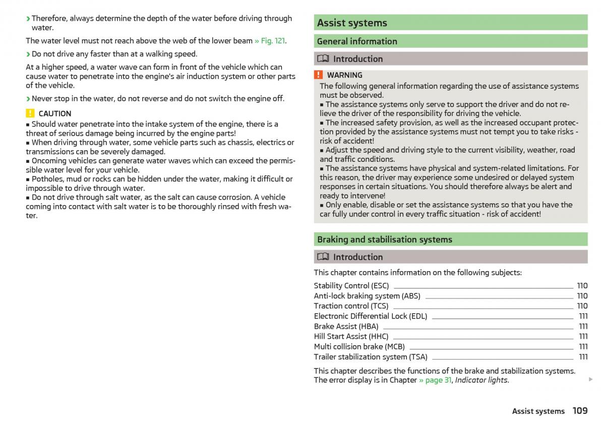 Skoda Rapid owners manual / page 111