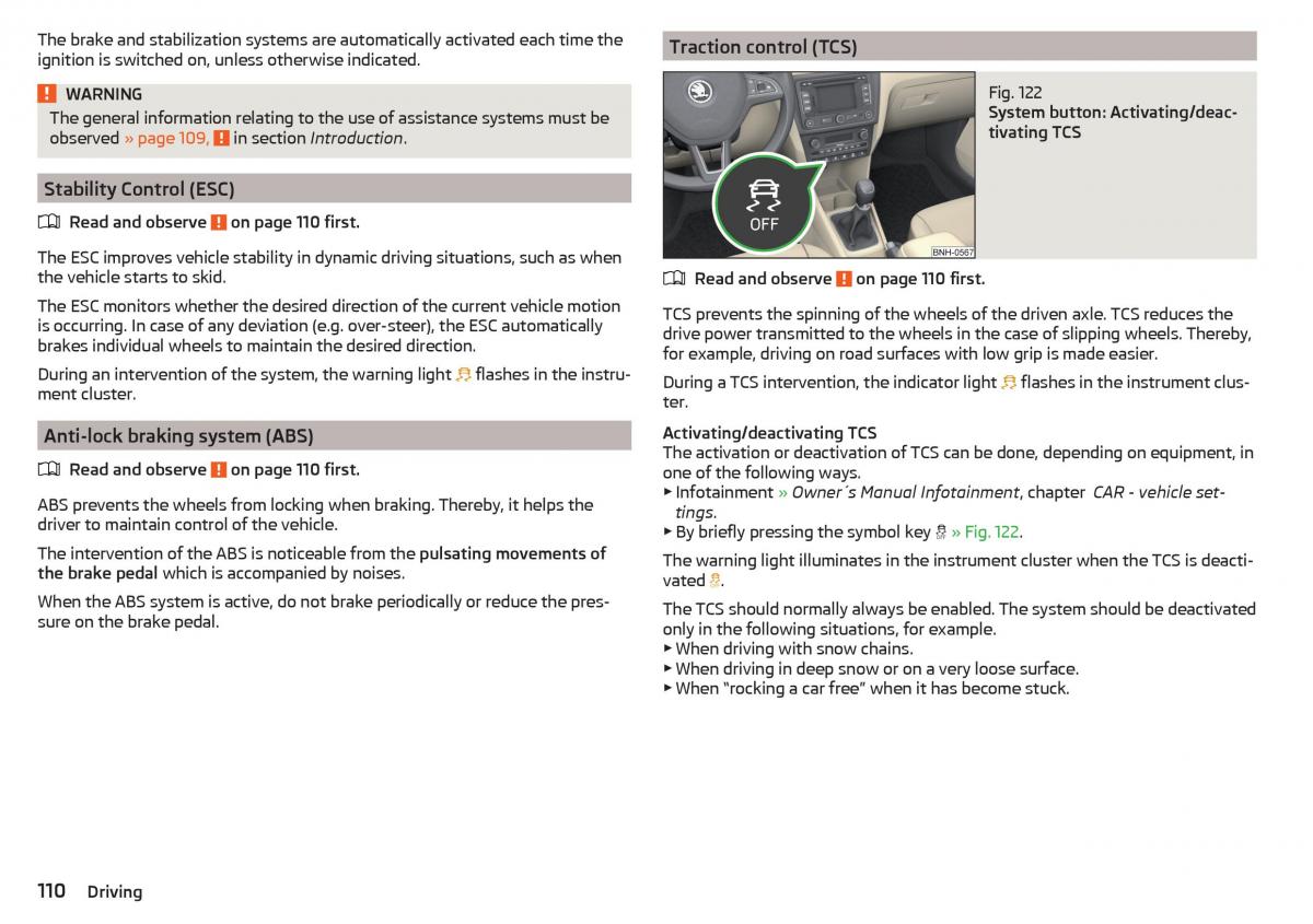 Skoda Rapid owners manual / page 112