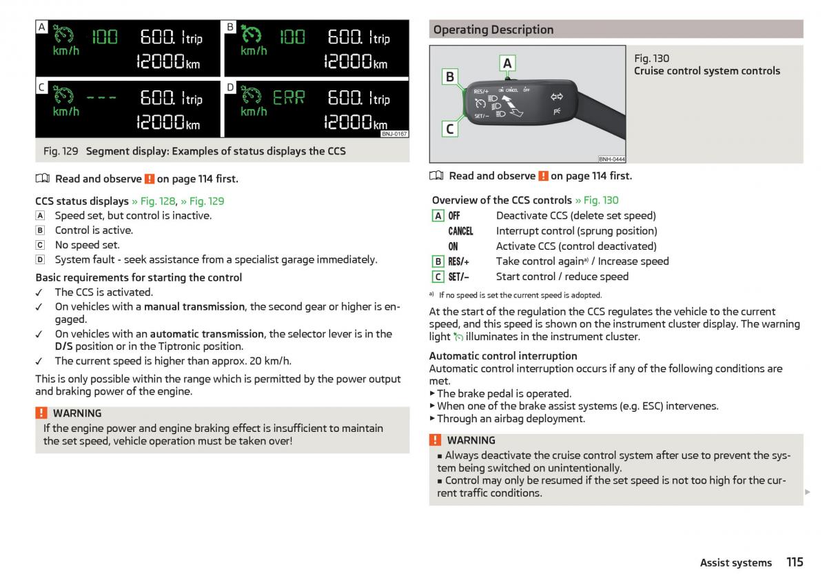 Skoda Rapid owners manual / page 117