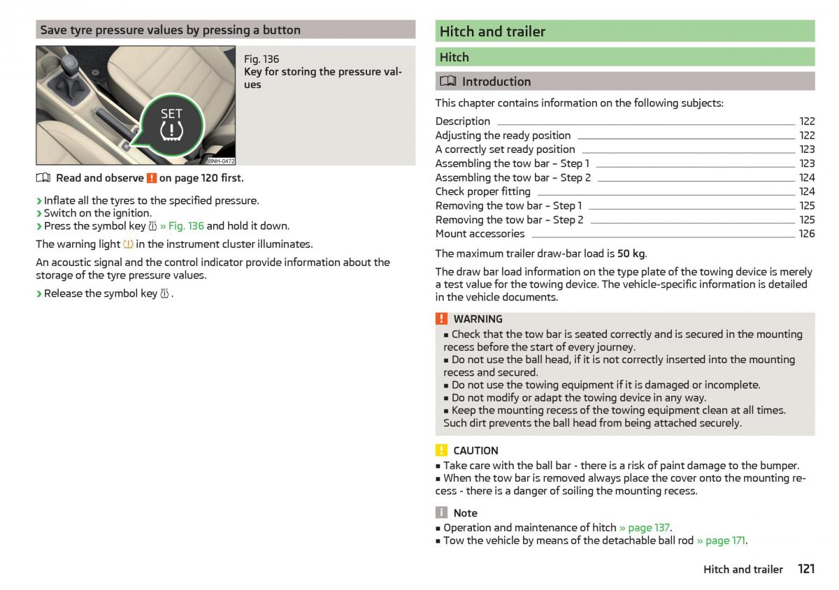 Skoda Rapid owners manual / page 123