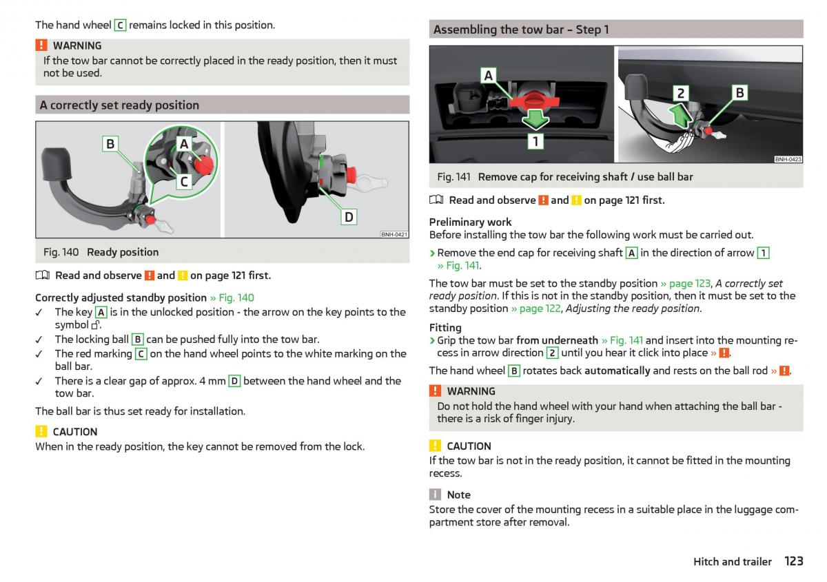 Skoda Rapid owners manual / page 125