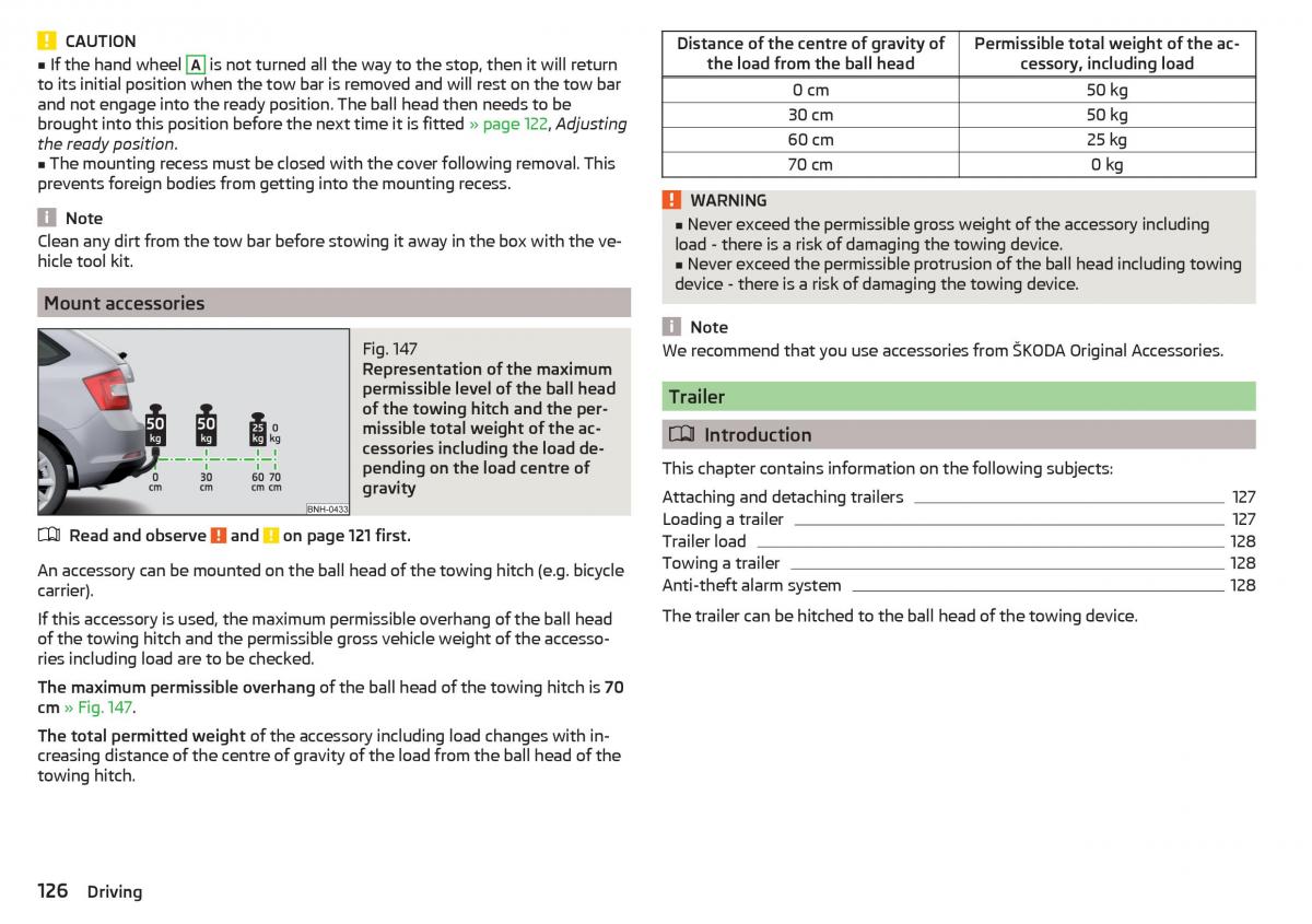 Skoda Rapid owners manual / page 128