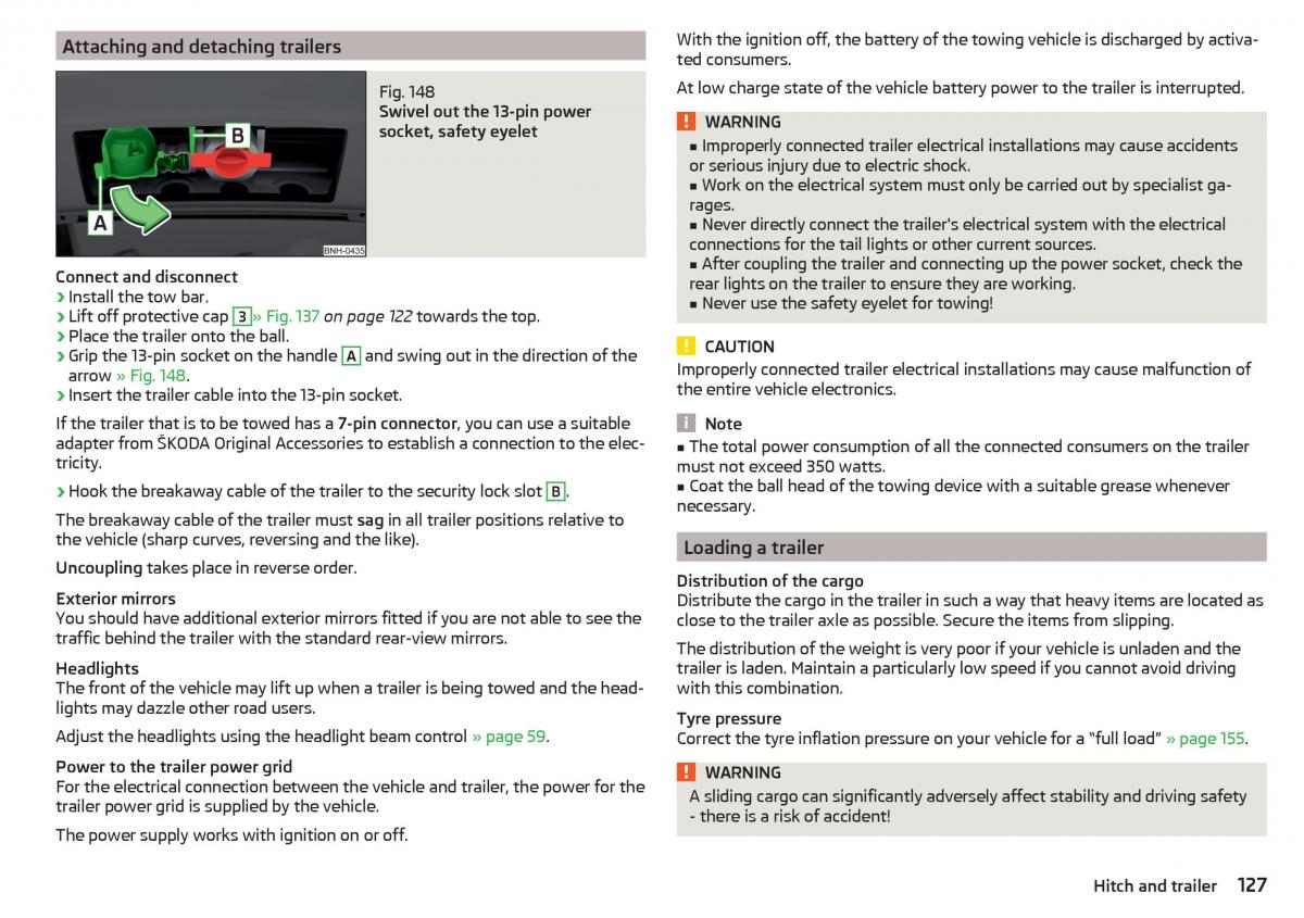 Skoda Rapid owners manual / page 129