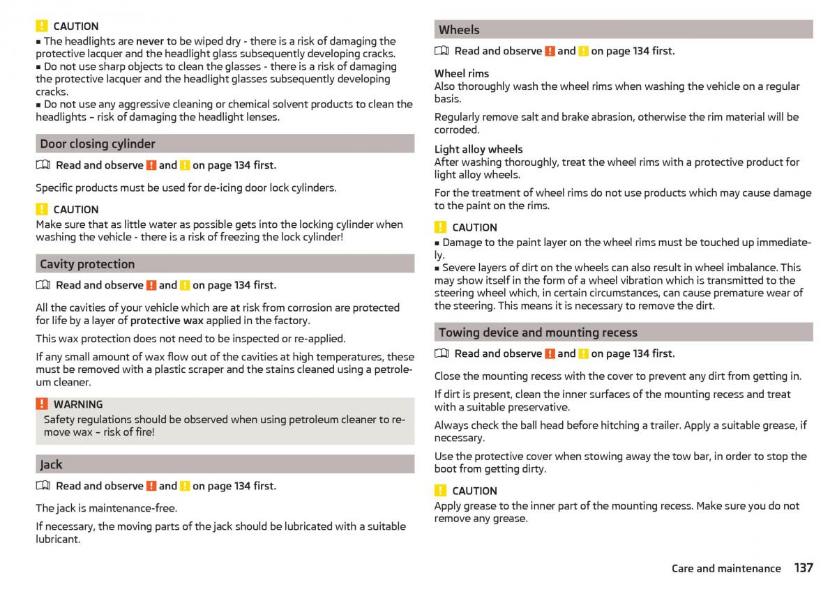 Skoda Rapid owners manual / page 139