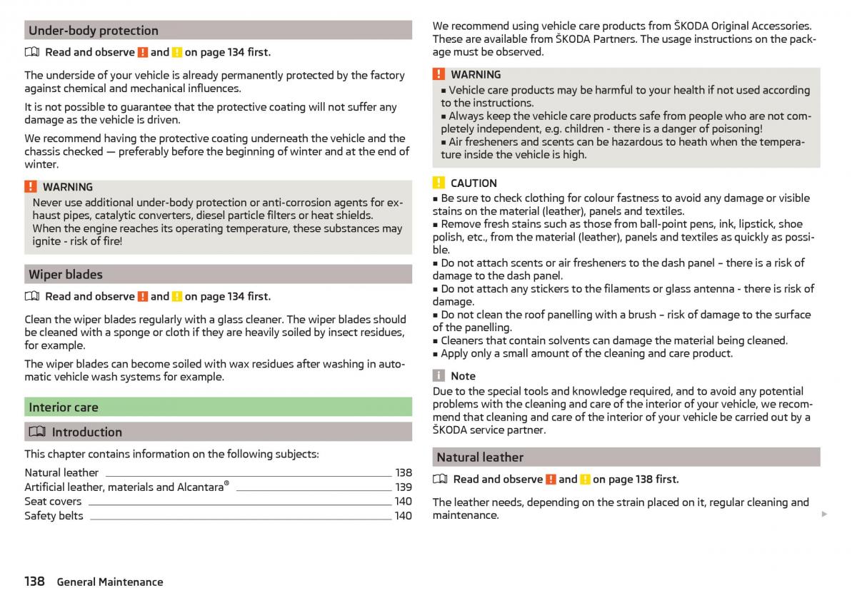 Skoda Rapid owners manual / page 140