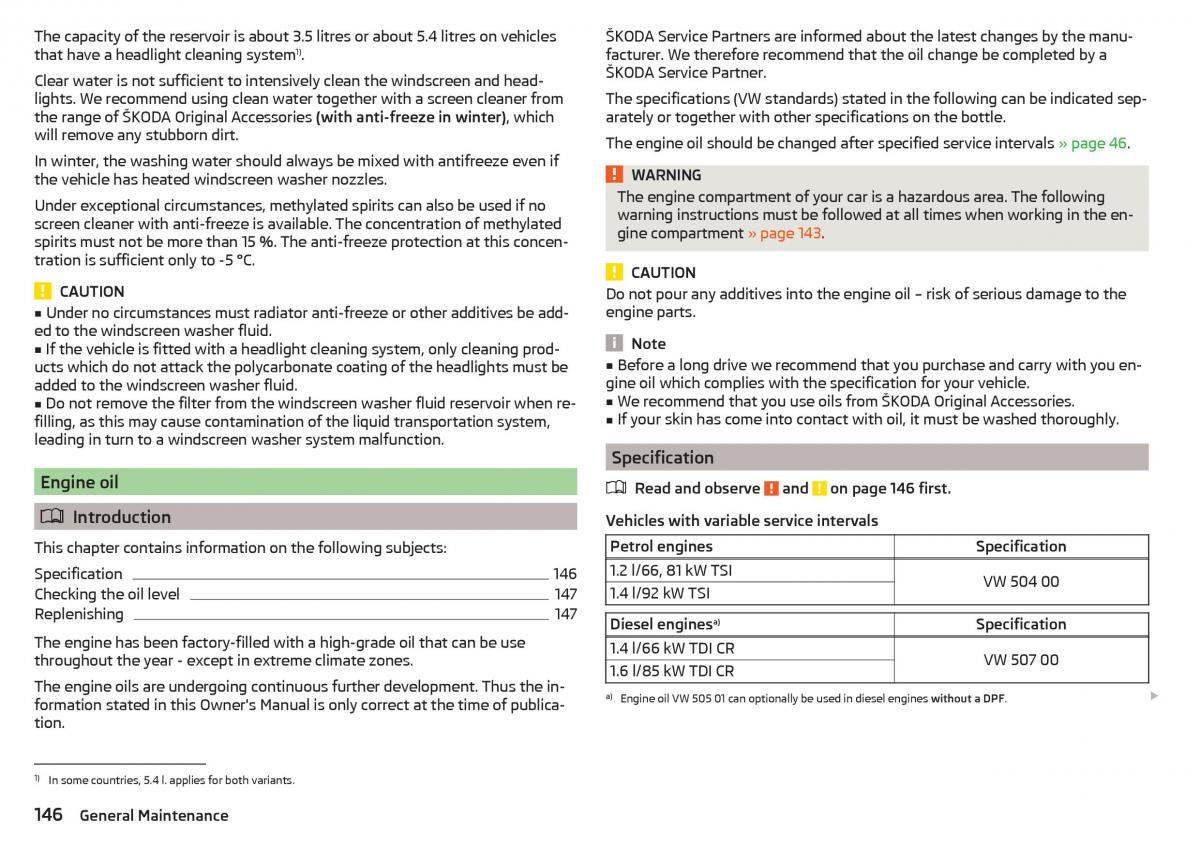 Skoda Rapid owners manual / page 148