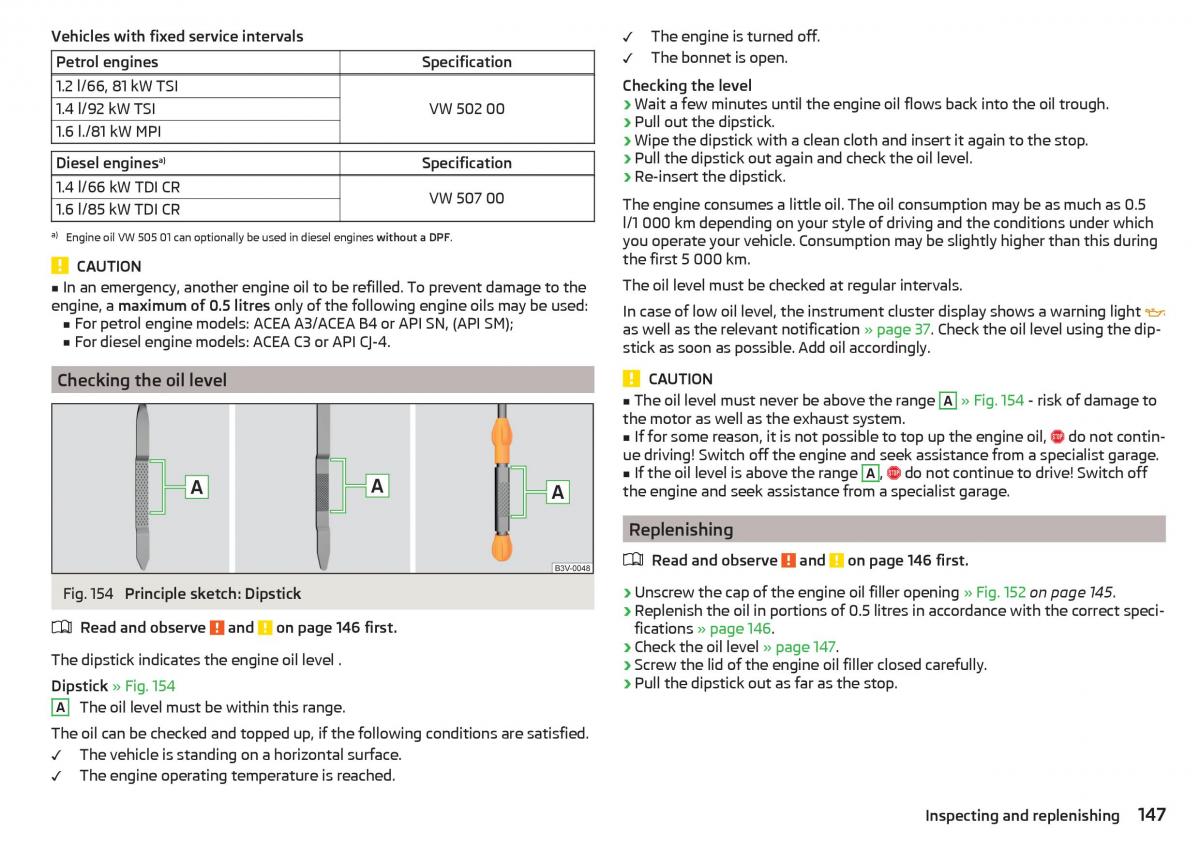 Skoda Rapid owners manual / page 149