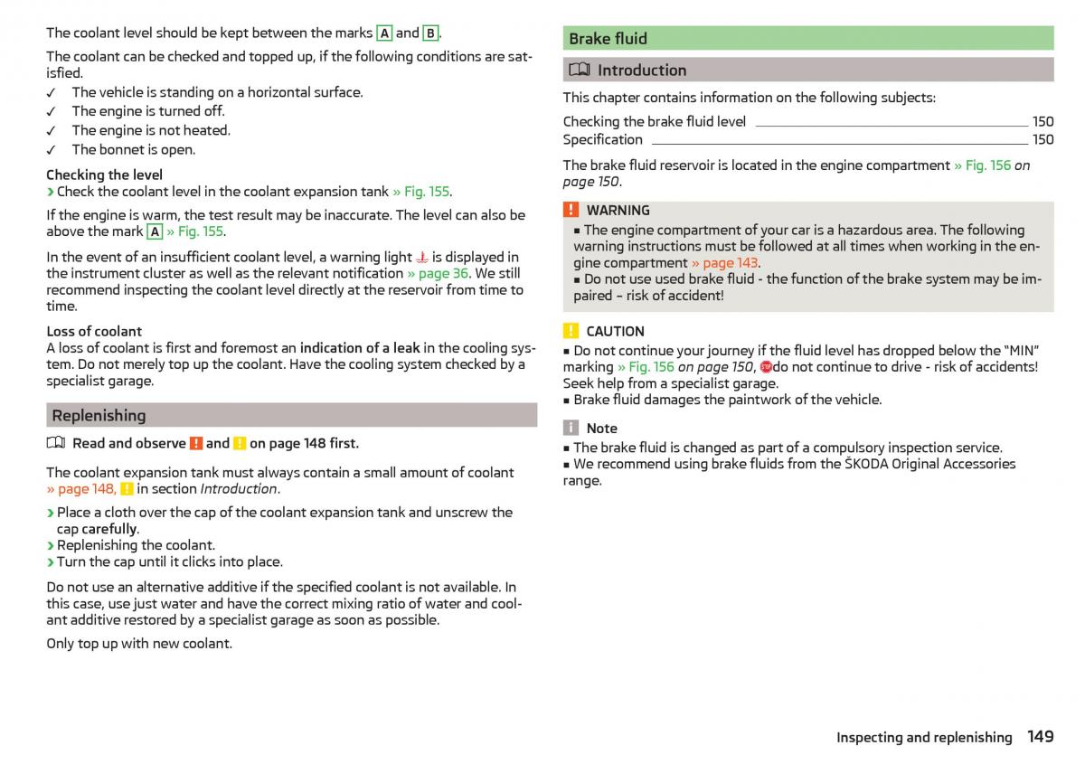 Skoda Rapid owners manual / page 151