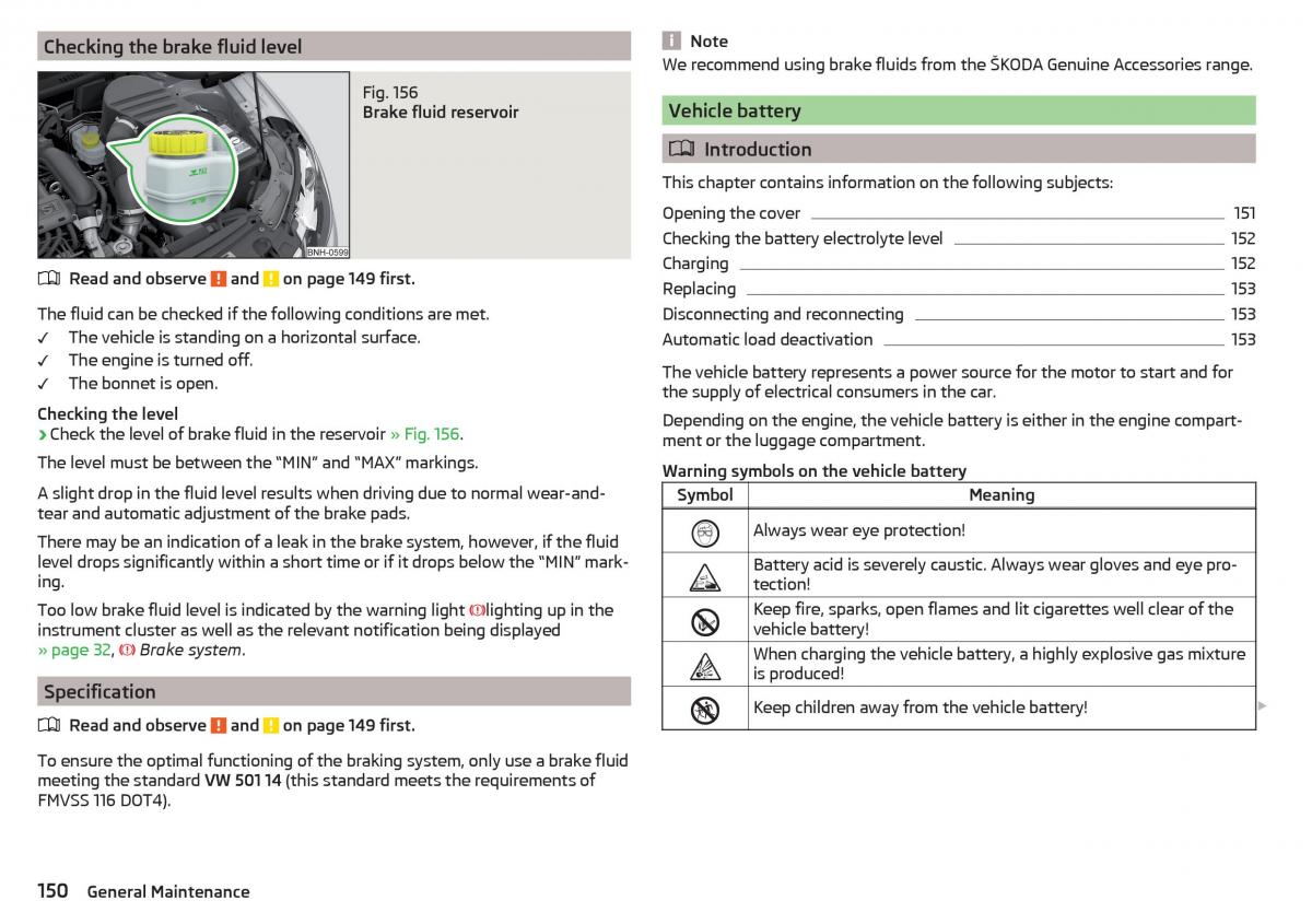 Skoda Rapid owners manual / page 152