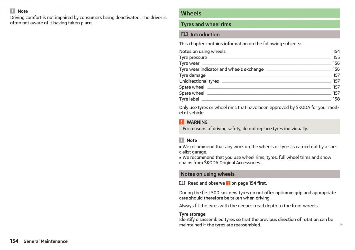 Skoda Rapid owners manual / page 156