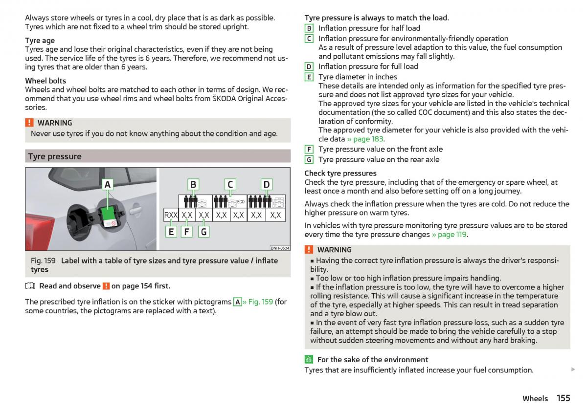 Skoda Rapid owners manual / page 157