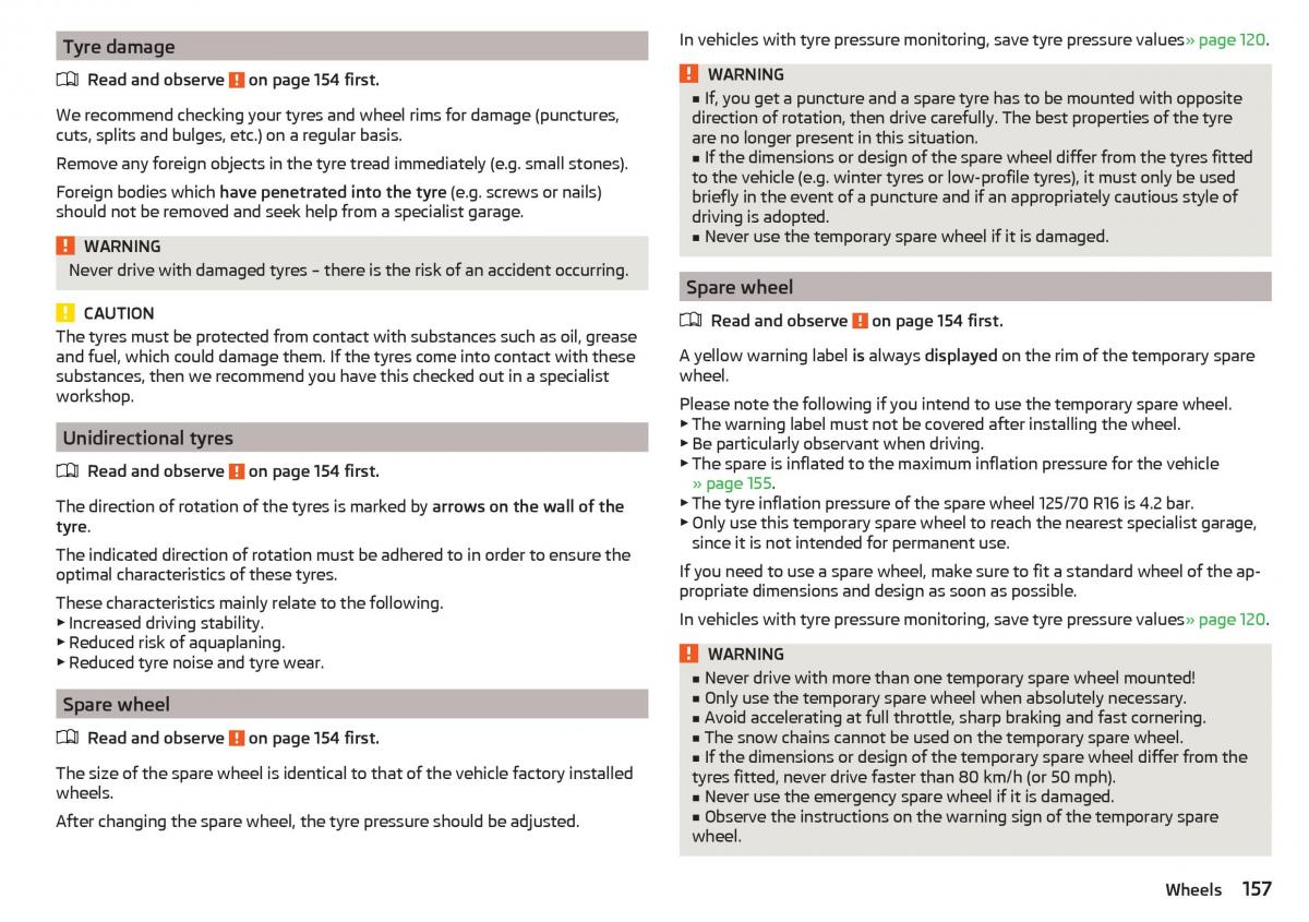 Skoda Rapid owners manual / page 159