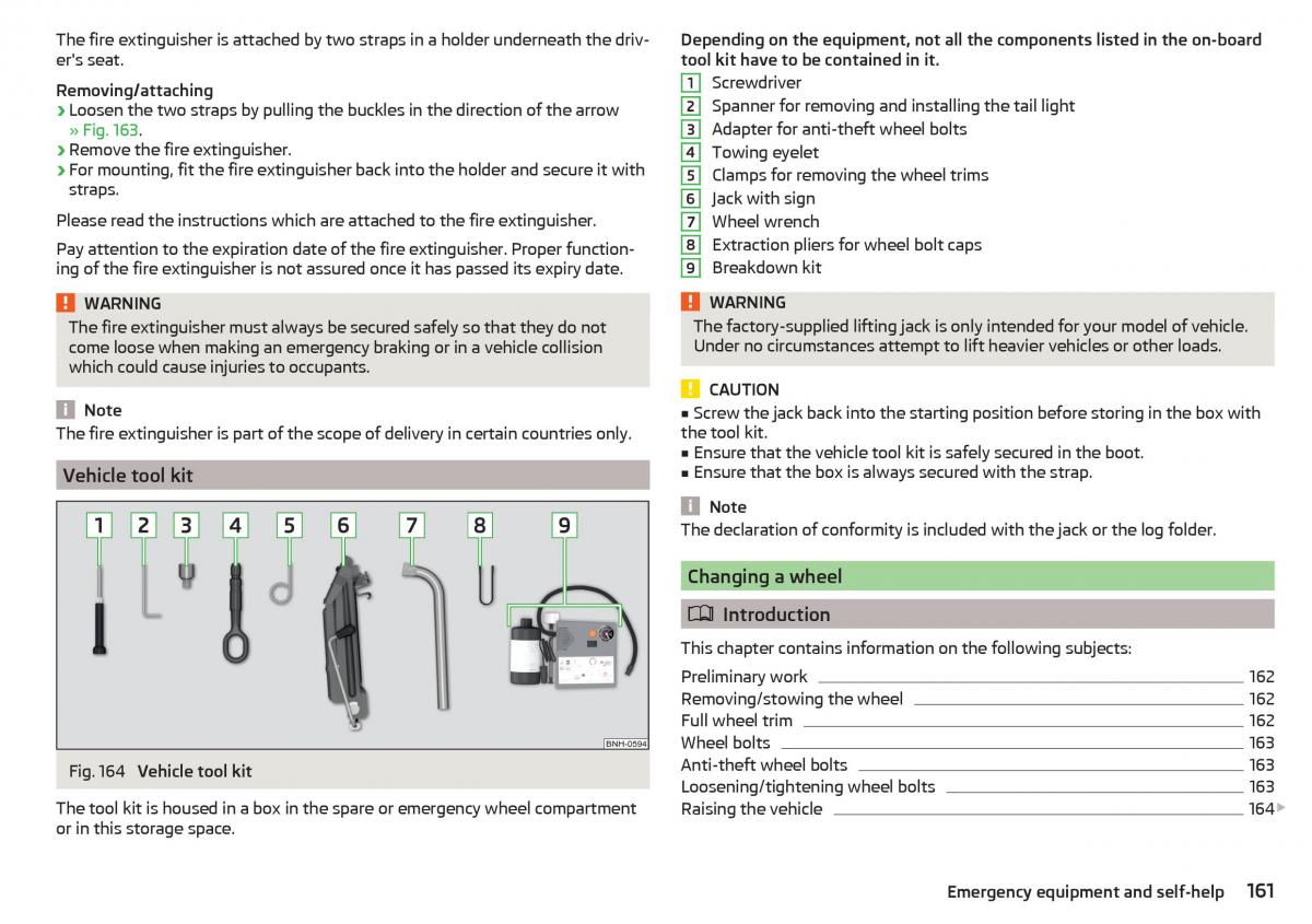 Skoda Rapid owners manual / page 163