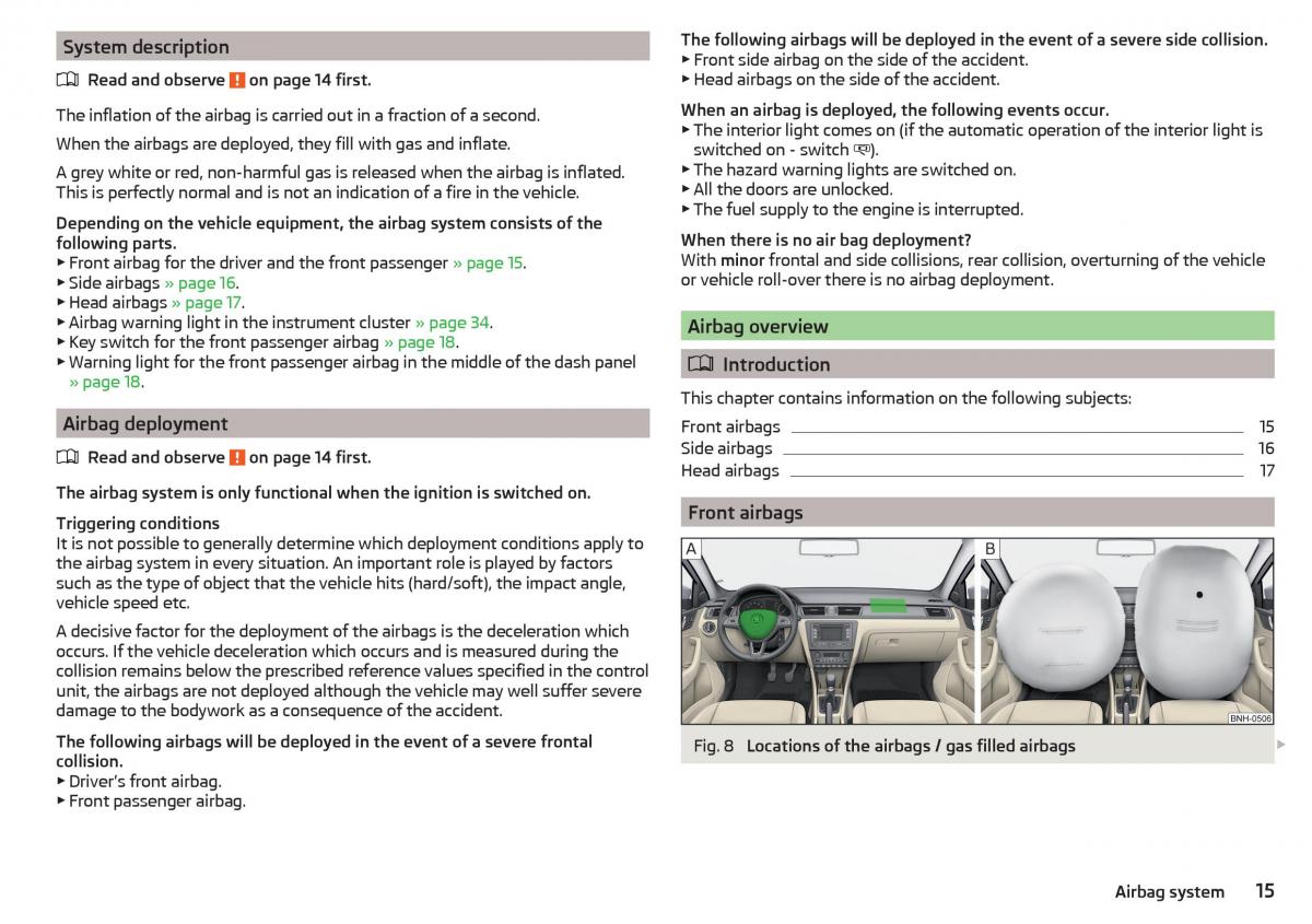 Skoda Rapid owners manual / page 17