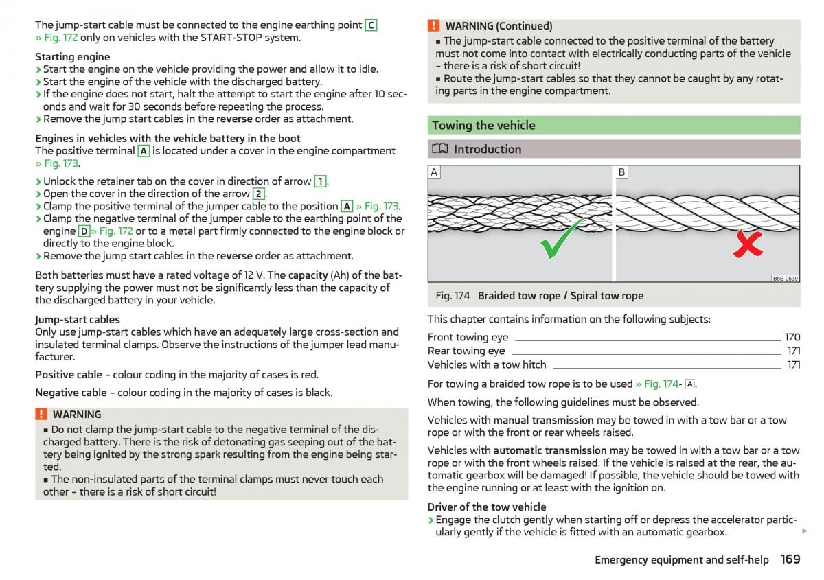 Skoda Rapid owners manual / page 171