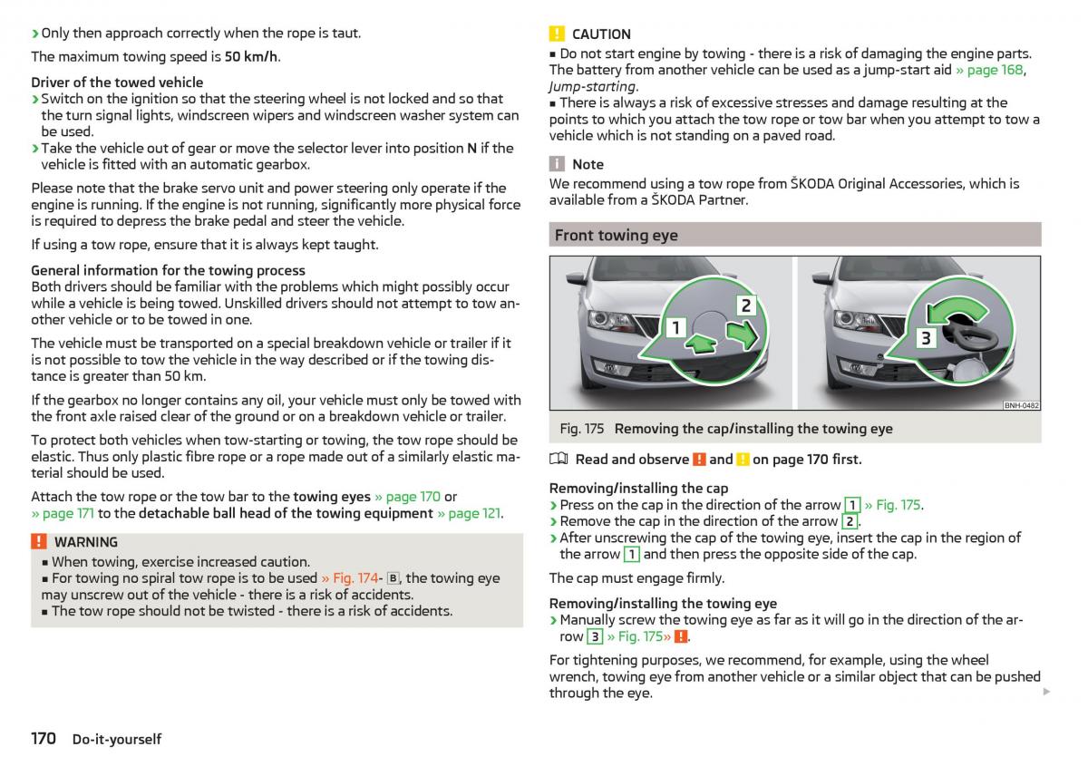 Skoda Rapid owners manual / page 172